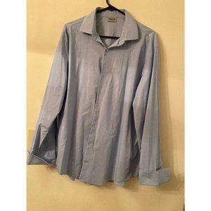 Kenneth Cole Long Sleeve Button Down Shirt Casual Mens XL Blue Dress Ships Free